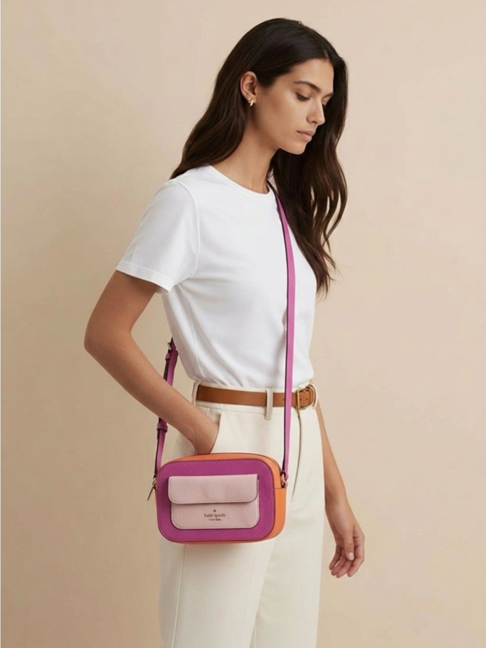 Kate Spade Ava Color-block Pebbled Leather Crossbody Bag NWOT